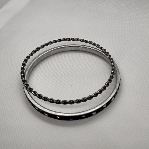 𝅺Sequin & Twirled Bangle Bracelets Bundle of 2 - Picture 2 of 5